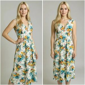 Handmade Vintage 70's Boho Hippie V-Neck Floral Sleeveless Maxi Dress